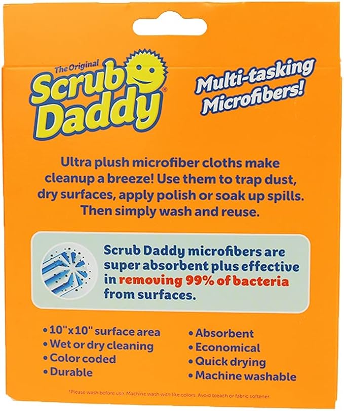 Scrab Daddy Microfibre Cloth - Blue and Yellow Twin Pack