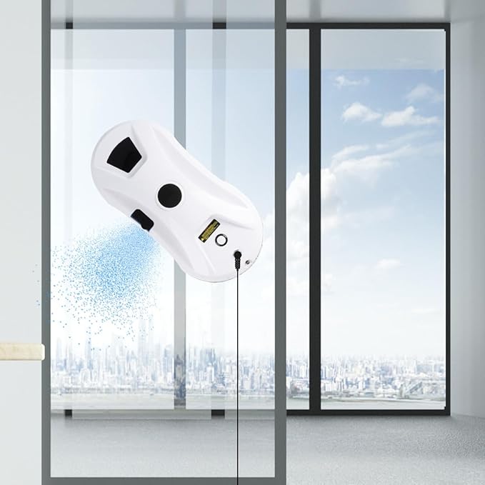 Window Cleaner Robot with Ultrasonic 5600PA Auto Water Glass Cleaning Automatic Smart Robot CleanerWindow Vacuum Cleaner with Control Windows/Tiles/Class Door Indoor Outdoor