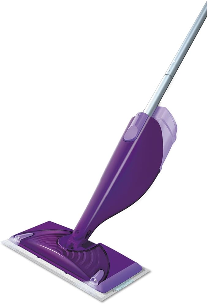 Swiffer 92811CT WetJet Mop Starter Kit 46-Inch Handle Silver/Purple 2/Carton