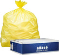 Plasticplace 32-33 Gallon Trash Bags │ 1.5 Mil │ Yellow Garbage Can Liners │ 33’” x 39” (100 Count) W33Y15