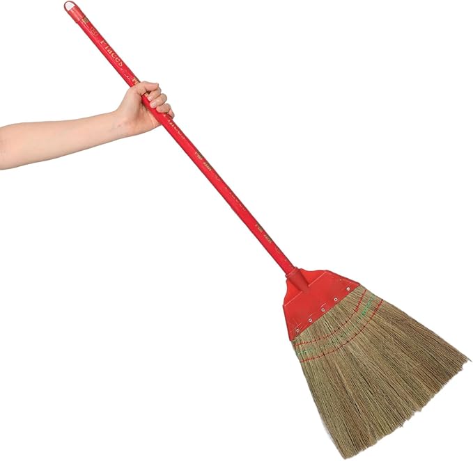 Vietnamese Straw Soft Broom Floor Cleaning Broom 39 Heavy-Duty Commercial Hand Brush for Sweeping Concrete Garage Courtyard Outdoor Indoor Kitchen