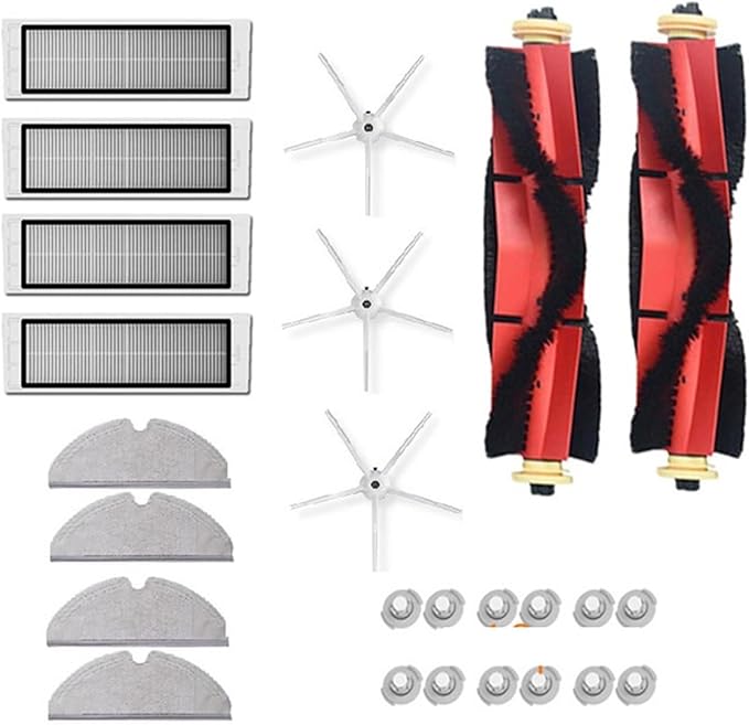 BeNtli Vacuum Cleaner PartsRemovable Main BrushWashable HEPA Filter ClothCompatible for Xiaomi S6 MaxV S60 S65 S5 MAX S6 Pure T6 (Color : As Shown-04)
