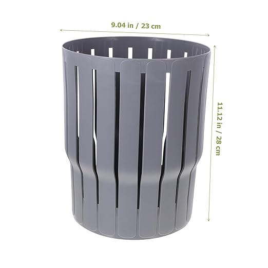 Thickened Garbage Bucket Small Wastebasket for Home Office Bathroom Material Lightweight Gray Trash Can for Household Use