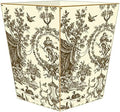 Marye-Kelley WB546-Brown &amp Creme Toile Wastepaper Basket