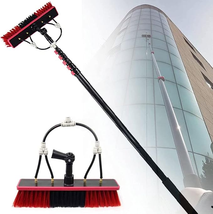 3.6-10.8M Window Cleaning Brush Equipment Window Cleaning Pole Window Cleaner Kit Water/Hose Fed Pole Suitable for Window Cleaning Cleaning Photovoltaic and Solar Panels Truc