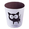 10L/2.64 Gallon Trash Can Decorative Waste Basket PU Leather Waste Paper Basket Waterproof Garbage Can for Bathroom Bedroom Office Kitchen and Living Room - Cat-1