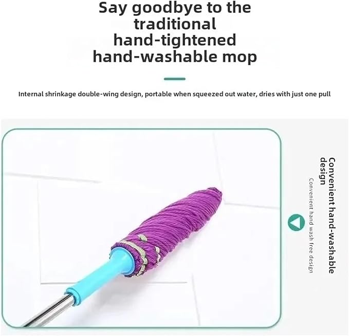 Rotating Mop Microfiber Squeeze MopWet Mop Fit For HardwoodTile &amp Floor Cleaning