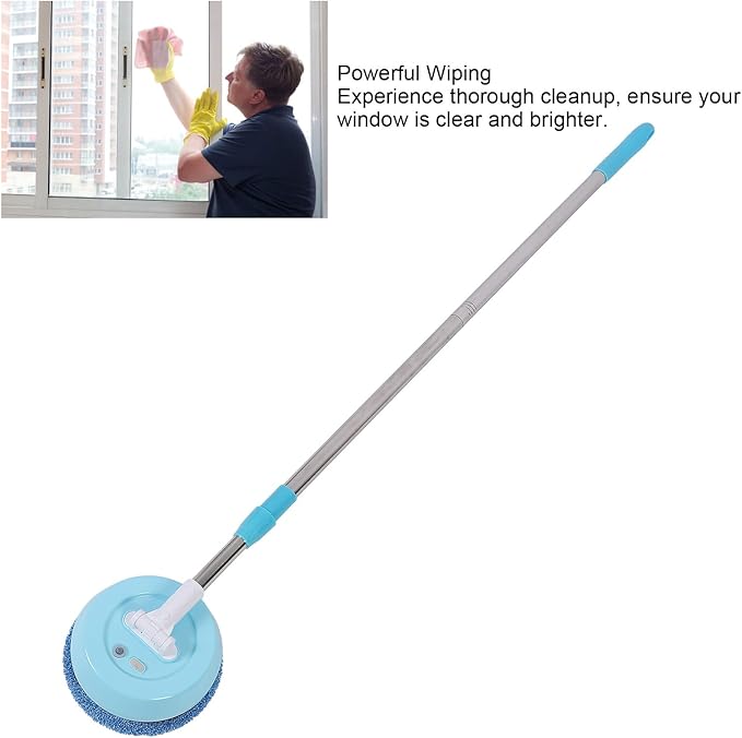 Cordless Electric Mop Cordless Power Mop with Flexible Head and Telescoping Rod Powerful Spin Cleaning for Floor Window Ceiling Includes 6Pcs Accessories for Home Use (Style 1)