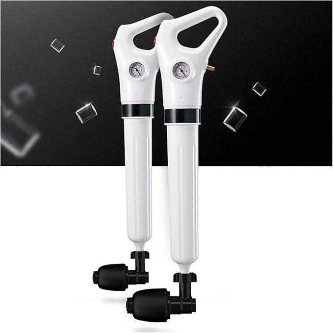 High Pressure Pump Cleaner Dredge -1 Set White Toilet Plunger Air Drain Blaster Sink Pipe Clogged Remover Bathroom Pipe Bathtub