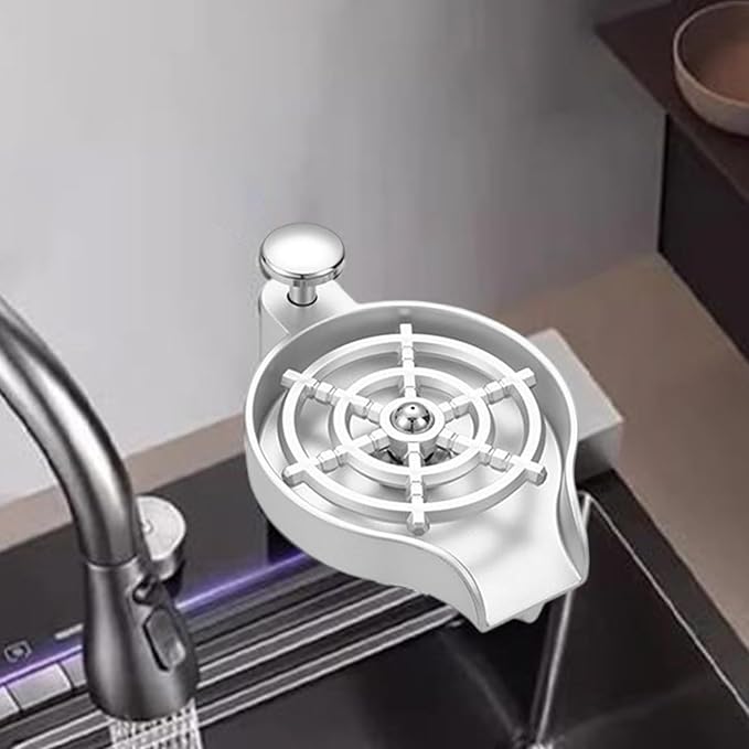 Cup Rinser For Kitchen Sink | High Pressure Stainless Steel Kitchen AccessoriesSink Cup Rinser Attachment - for Hospitality Restaurant and Home Kitchens
