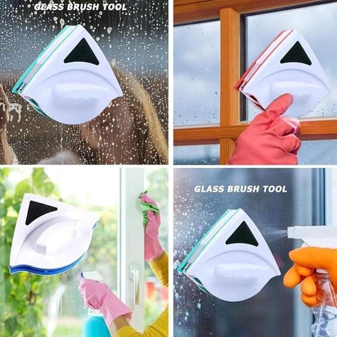 Outside Magnetic Window Cleaner Window Wiper Glass Cleaner Brush Tool Double Side Brush Window Glass Brush for Washing Household Cleaning Tool A 3-10mm