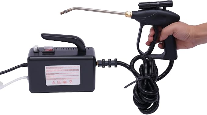 110V 1700W High Pressure Steam Cleaner Hand-Held Steam Cleaning Machine High Temperature Steam Cleaner for Furniture Car Household (Black)