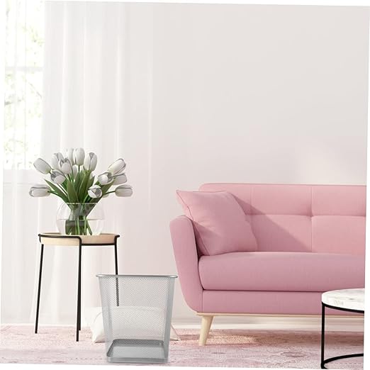 Unomor Household Mesh Design Trash Can Sturdy Iron Wastebasket for Indoor Use for Home Office and College Odor-Resistant Garbage Container