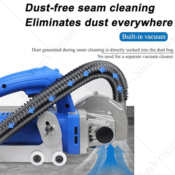 Electric Tile Seam Cleaning MachineSelf Vacuuming Grout Remover Tool 9000rpmwith Protective Cover and Tool Setfor Kitchen Bathroom Tile Gap Cleaning