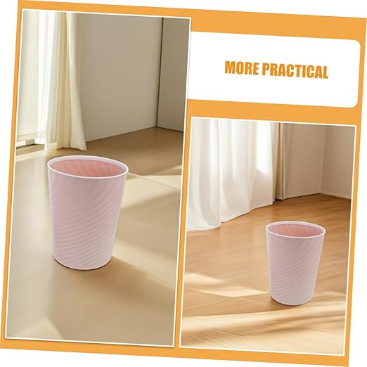 STOBAZA 2pcs Small Plastic Trash Can Wastebasket No Lid Design Garbage Bin Container for Bathroom Office Bedroom Living Room Office Kitchen