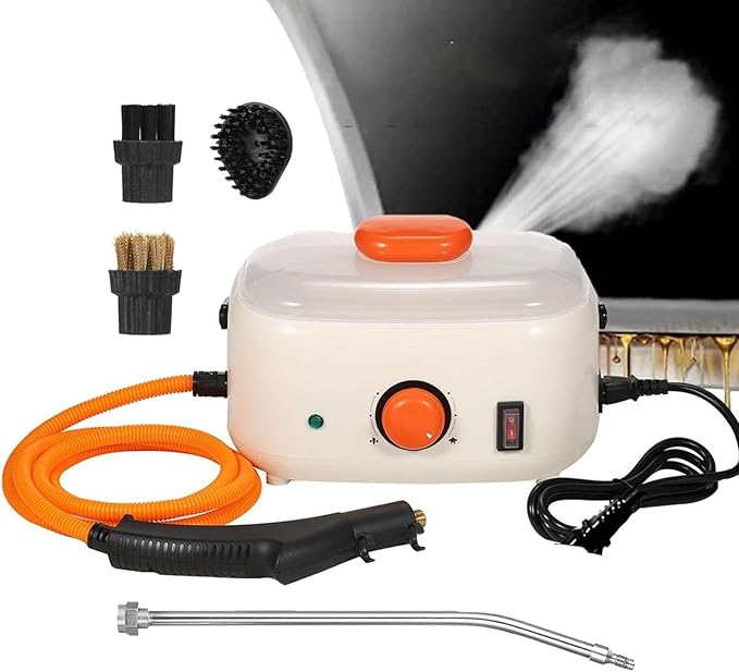 2500W High Temperature Steam Cleaner with 3 Brush Heads Handheld Household Cleaning Machine Suitable for Kitchen Furniture Bathroom Car