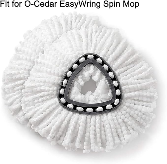 6 Pack Fit O-Cedar Easy Wring Spin Mop Replacement Heads - Microfiber Replacement Mop Head Refills for Triangle Spin Mop (6Pcs)