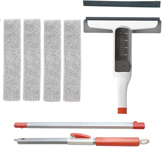 Magnetic Window Cleaner Water Spraying Window Cleaner122Cm/48In with Reusable Microfiber Pads for Hardwood Marble Tile Laminate Or Ceramic Floors