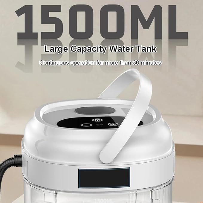 1500ML Steam Cleaner 1500W Steam Cleaner Handheld with Dry-Boil Protection 105℃/221℉ 15S Fast Heating for Windows Kitchen Floor Black