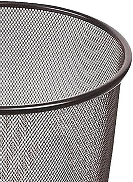 STAPLES Indoor Black Trash Can Without Lid Steel Mesh 5 Gallon Capacity