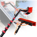 Extended Water Spray Telescopic Washing Brush Tool Window Glass Wall Cleaning Extension Pole Windows Roof Photovoltaic Panel Cleaning Telescopic Brush Tools for Hose 18ft/5.4m