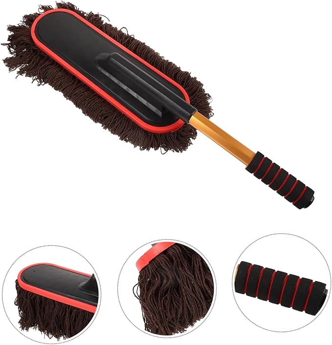 Car Wash Mop with Telescopic Handle Soft Brush for Auto Detailing Retractable Brush for Sweeping