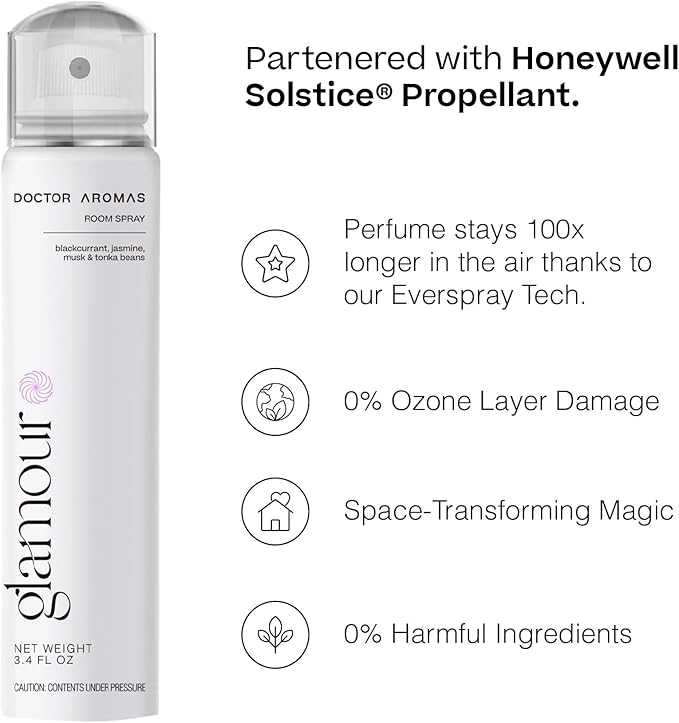 Doctor Aromas Premium Air &amp Room Spray – Jasmine &amp Musk Long-Lasting Fragrance for Home Bedroom or Bathroom – Powered by Everspray Tech (Pack of 2 Glamour)