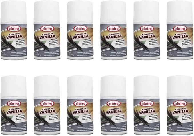 Claire CL108-12pk A Touch of Vanilla Metered Air Freshener 7 Oz. Net Wt 12 Count
