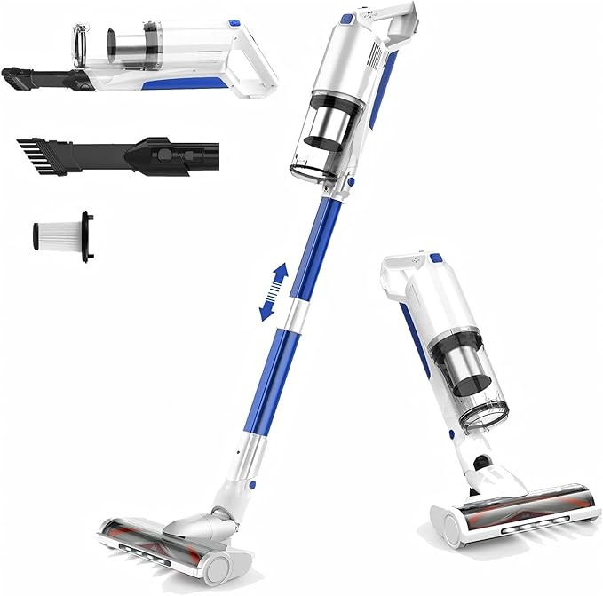 whall Cordless Vacuum Cleaner Upgraded Strong Suction Brushless Motor Cordless Stick Vacuum CleanerLightweight Handheld Vacuum for Home Pet Hair Carpet Hard Floorup to 55mins RuntimeAzure