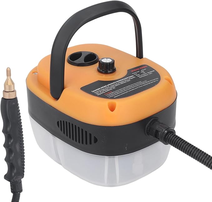 2500W Handheld Steam Cleaner High Temperature 3Bar High Pressure Portable Steam Cleaning Machine with 3 Brush Heads 1000ML Water Tank Steam Cleaner for Cleaning Car Kitchen (US Plug 110V)