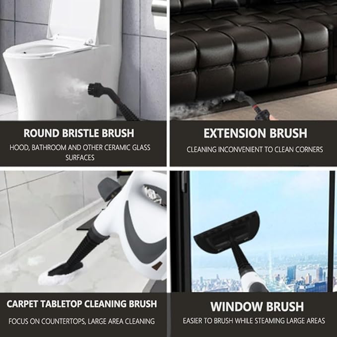 Portable Steam Cleaner Pressurized Handheld Steam Cleaner for All Surfaces House Car Use for Car Detailing Floor Upholstery Grime Grease