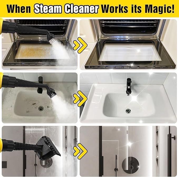 Steam Cleaner Handheld Portable Pressurized Steamer for Cleaning Multi-purpose Steamer with Several Accessories Deep Cleaning Steam Cleaner for Home Upholstery Grime Car Grout and Floor