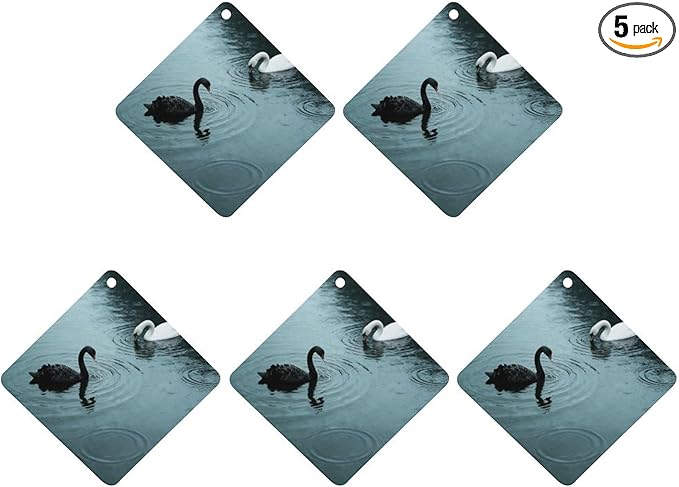 5PCS Car Air Freshener Hanging Personalized Double Sided Swans in Rain Car Fresheners Long Lasting New Cars Scents Cute Automotive Freshies for Closets Drawers (tea)