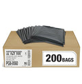 Aluf Plastics 95 Gal Black Heavy Duty Garbage Bags 2 Mil - 61x 68 - Pack of 200 - For Contractor Outdoor Construction &amp Storage