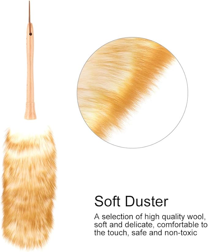 Soft Wool Household Duster Gentle Soft Duster Reusable Hand Dust Removal for Cleaning Books Keyboards Ceiling Fans Decorative Items