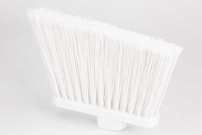 SPARTA 41082EC02 Plastic Color Coded Broom Flagged Bristles Long Broom With Angled Head For Large Debris 56 Inches White
