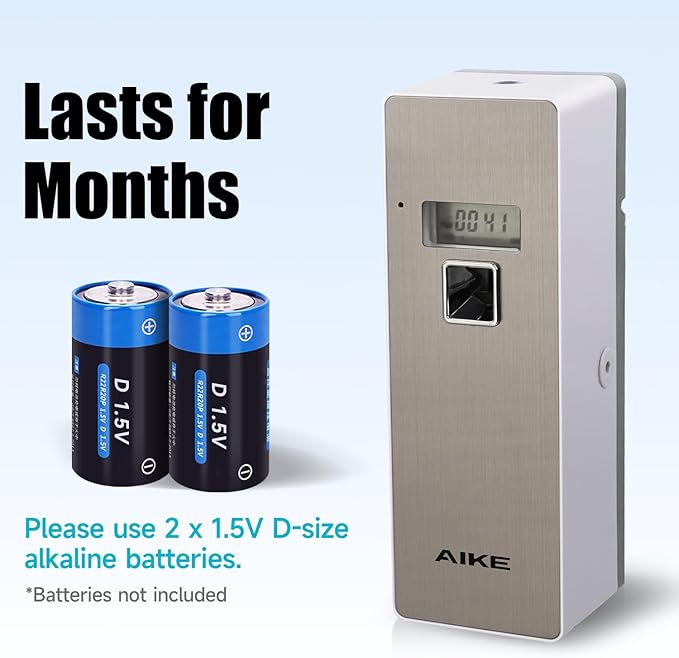 AIKE Automatic Air Fresheners Spray Dispenser – Programmable(Compatible with Glade Automatic Air Freshener Refills 269 ml) – Ideal for Office Airports Gyms Home Brushed Finish AK1801