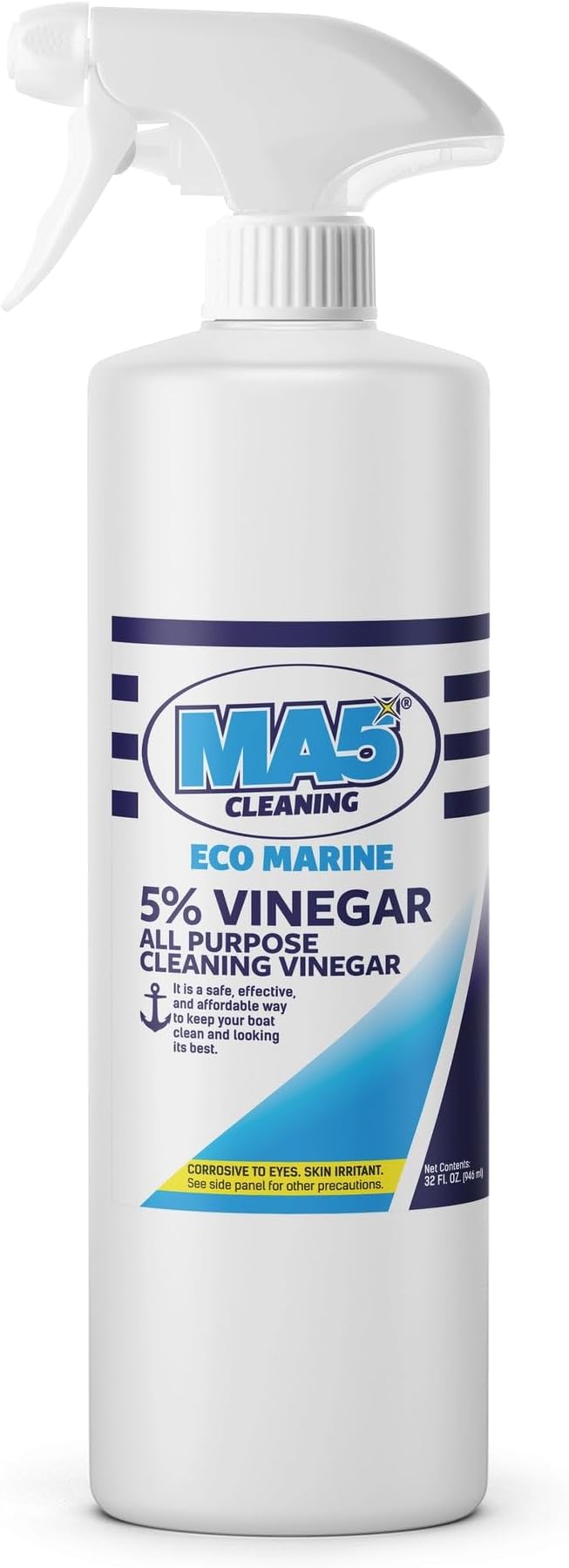 MA5x EcoMarine 5% Vinegar All Purpose Boat Cleaning Vinegar | Biodegradable Safe Boat Cleaner | Multi-Surface Marine Cleaner