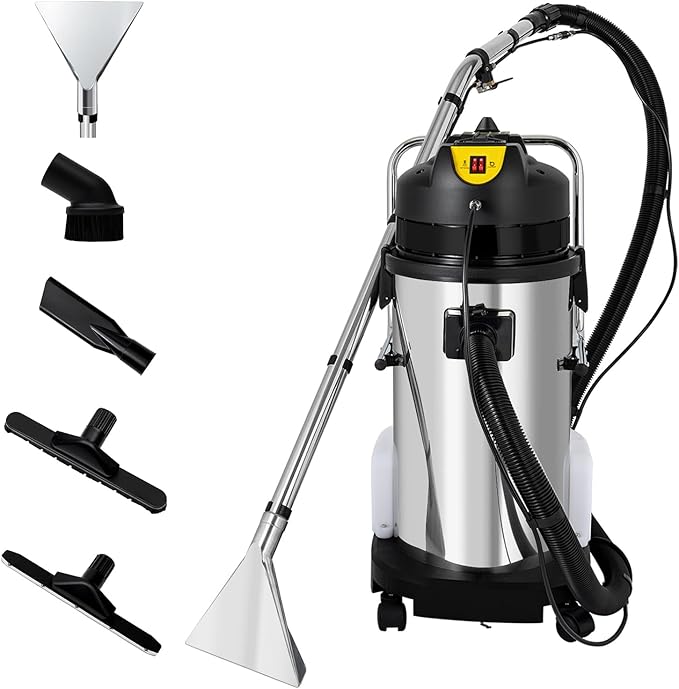 40L Commercial Carpet Cleaning Machine 110V 1000W 3 in 1 Carpet Spraying Floor Brush Cleaner Extractor Vacuum Washing Machine for Cleaning Carpets Sofas Curtains