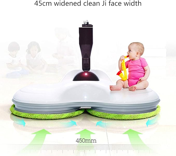 Electric Rotating Mop Cleaner Vertical Multi-Purpose All-in-One Carpet Floor Mop Electric Hand-Held Cleaner Suitable for All Types of Floors White