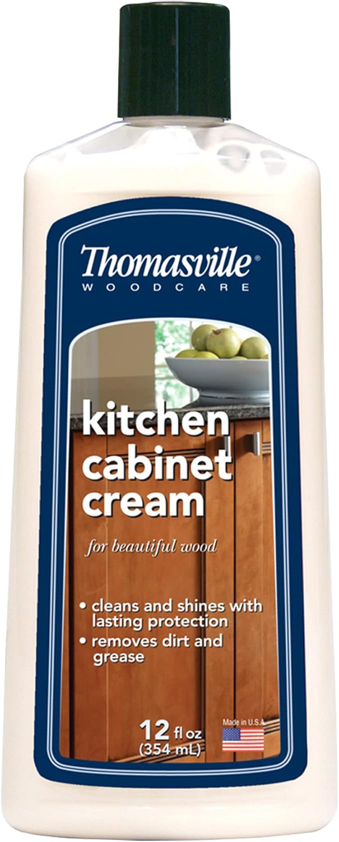 THOMASVILLE KITCHEN CABINET CREAM - Multisurface Wood Cleaner and Polish Furniture Quick Shine Restorer Protector Kitchen Cabinets Surface Cleaner House Cleaning Supplies Home Improvement 12 Oz