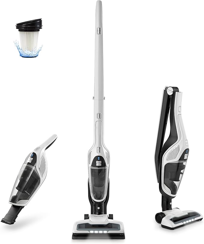 Kenmore 200 Series DS2000 Cordless Stick Vacuum Lightweight Cleaner 2-Speed Power Suction LED Headlight 2-in-1 Handheld for Hardwood Floor Low Pile Carpet &amp Pet Hair