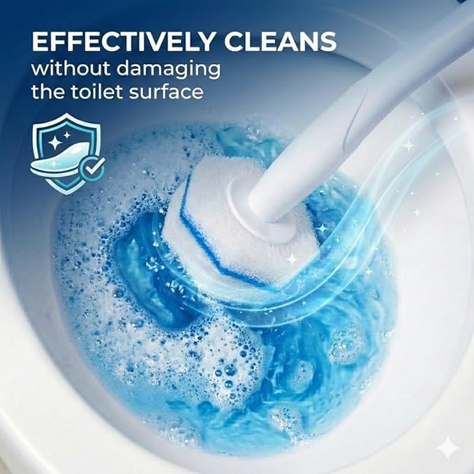 50 PCS Toilet Brush Heads Wand Refills Compatible with Most Wand Starter Kit Disposable Scrubber Brush Refills for Disposable Toilet Bowl Cleaning System