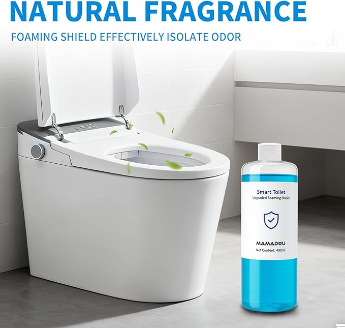 MAMADOU 480ml Foam Shield Smart Toilet Spray Splash Proof Odor Control Cleaning Aid Foam Agent Toilet Prevents Water Splashing Stains Fresh Bathroom Solution 1 Pack