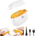 Electric Nail Clipper 2 in 1 Nail Care Tool with Filing Function Safe &amp Gentle Nail Trimmer with LED Light Quiet and Effortless Rechargeable for Adults &amp Seniors (White)