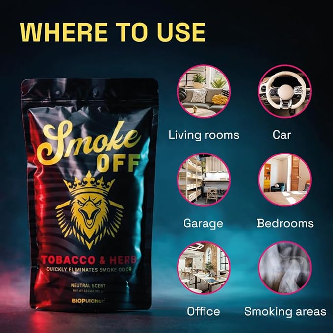 Tobacco and herb smoke odor eliminator gel bar neutral scent for home car office and smoking lounges - Biopulcher Smoke OFF.