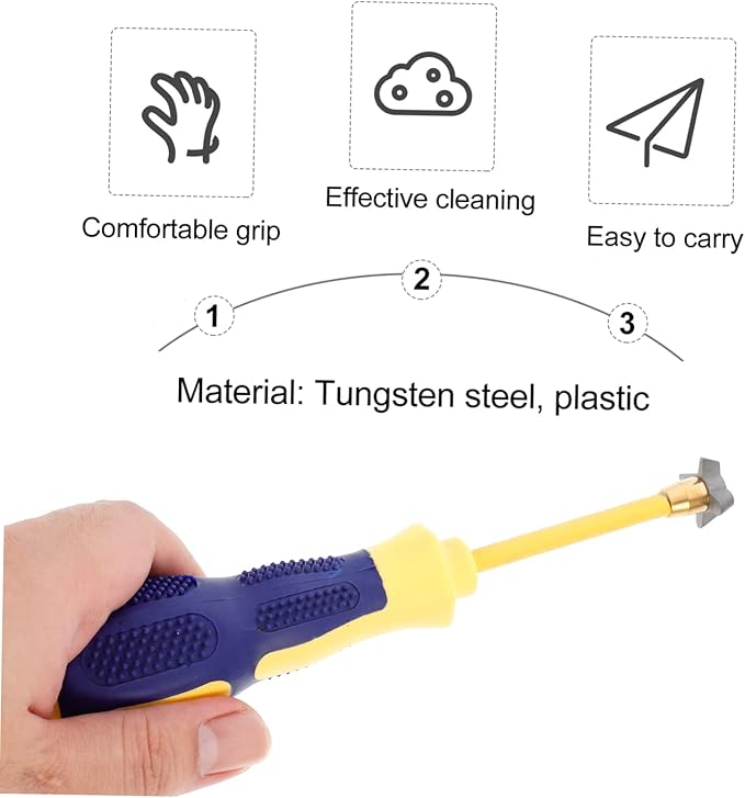jojofuny 2pcs Professional Grout Removal Tool Caulking Remover Grout Cleaner Scraper Tile Joint Cleaner