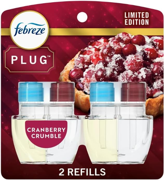 F.e.b.r.e.z.e Odor-Fighting Fade Defy Plug Air Freshener (2) of 0.87 fl oz Refills (Cranberry Crumble)