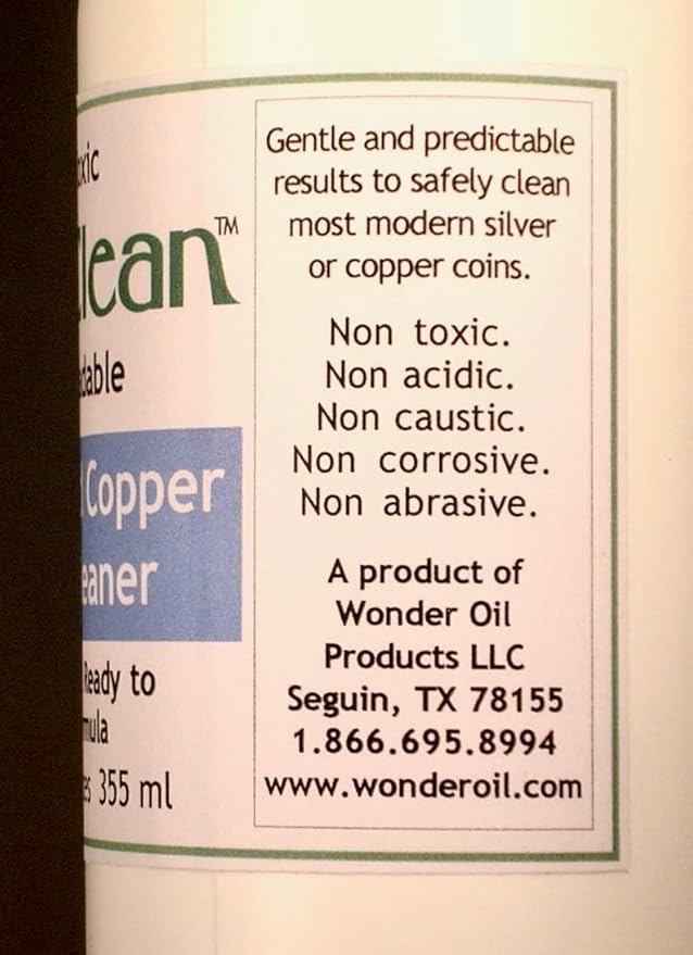 SafeClean Coin Cleaner Ready to Use Solution for Silver and Copper Modern Coins. No dilution needed. 128 fl. ounces. One Gallon. No Risk Guarantee.