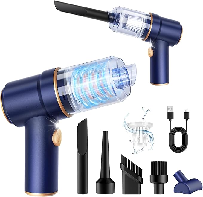 KMM Handheld Car Vacuum Cleaner 9000Pa Vacuum Cleaner and Air Duster 120W High Power Hand Held Vacuum with LED Light and Multi-Nozzles for Car Home Office Pet